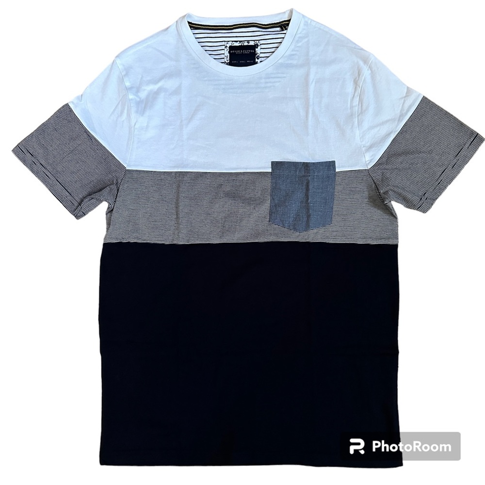 Denim & Flower Pocket Tee Shirt | Size Large